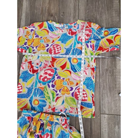 Vintage Restless Clothiers 100% Silk Top & Skirt Set In Size M. Grandmacore. EUC - Picture 2 of 7